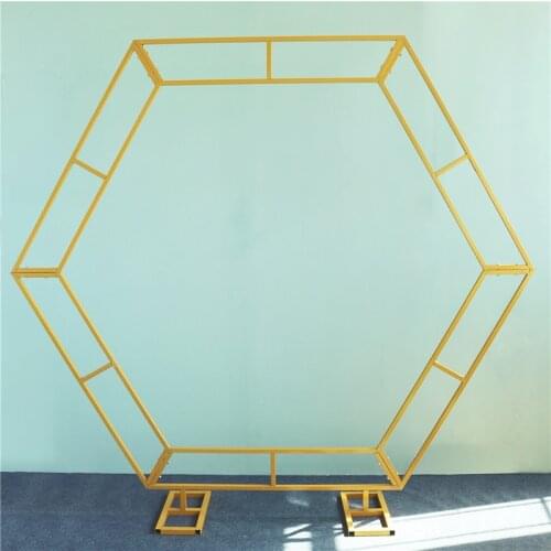 【NEW】Hexagonal Arch Frame Wedding Stage Background Flower Decoration Home Party Screen Decor Hexagon backdrop stand