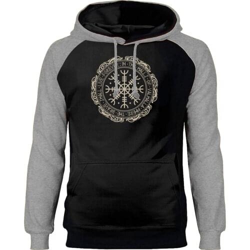 Odin Vikings Hoodies Sweatshirts Men Son Of Odin Raglan Hooded Winter Autumn Valhalla Sweatshirt Scandinavian Runes Sportswear