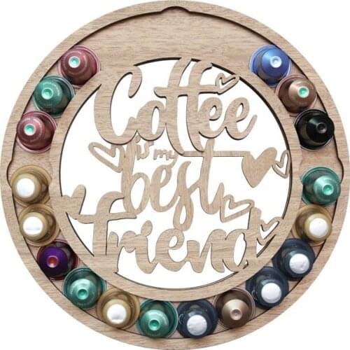 Nespresso Coffee Capsule Holder Stand Rotatable Wooden Coffee Pods Hanging Storage Shelve for Home Decor Coffeeware Accessories