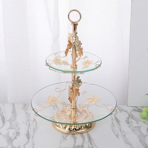 2 Tier Dessert Stand Fruit Bowl Cupcake Stand Cake Stand Serving Tray Fruit Server for Wedding, Birthday Party Decor Ornament