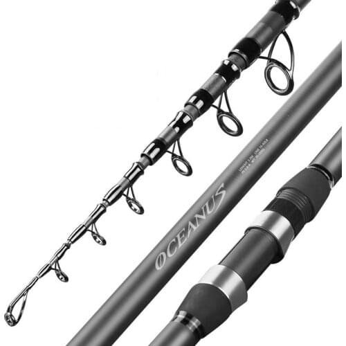 Portable Rock Fishing Rod 2.7M-5.4M Wedkarstwo Olta Tough Carbon Fiber M Power Telescopic Angeln Pesca Sea Boat Rock Fishing Rod