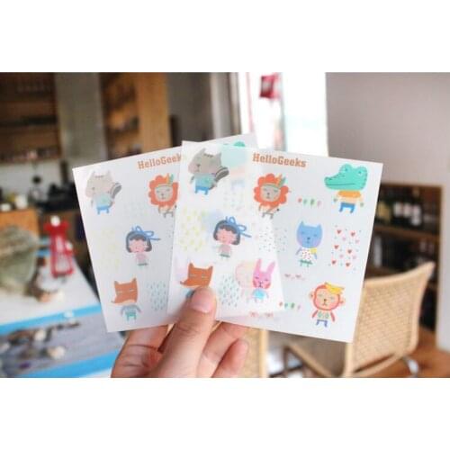 Lovely creative cartoon romani PVC transparent Diary Decorative stickers Multifunction Deco Label for planner DIY Scrapbooking