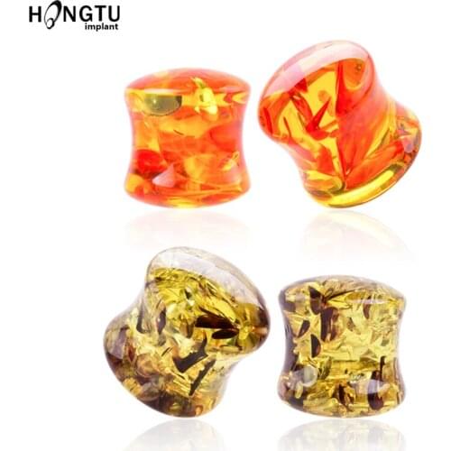 1Pairs Stretch Earlobe Resin Plug and Tunnels Unique ear expander Ear Stretcher Gauge Piercing Body Jewelry For Women Men