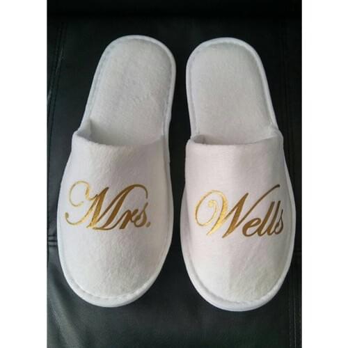 Bride Slippers Bridal Slippers Wedding customize gold Slippers for Getting Ready bachelorette Favors gift maid of honor slippers