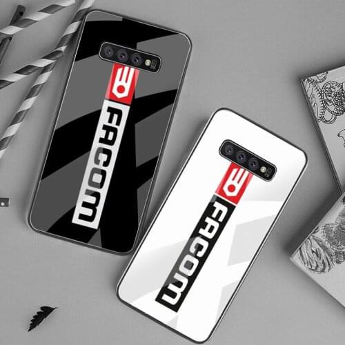 Facom Silicone Black Phone Case Tempered Glass For Samsung S20 Plus S7 S8 S9 S10 Plus Note 8 9 10 Plus