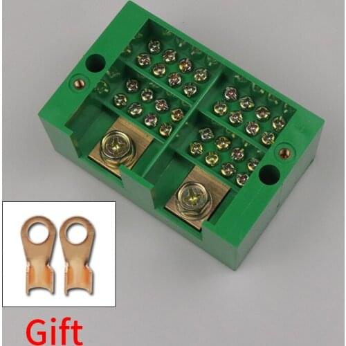 Connection Distribution Box 2-in 16-out Three phase Green Terminal Block Row Junction Metering Box Part Line