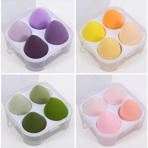 4pcs/set Beauty Egg Set Gourd Water Drop Puff Makeup Puff Set Colorful Cushion Cosmestic Sponge Egg Tool Wet and Dry Use