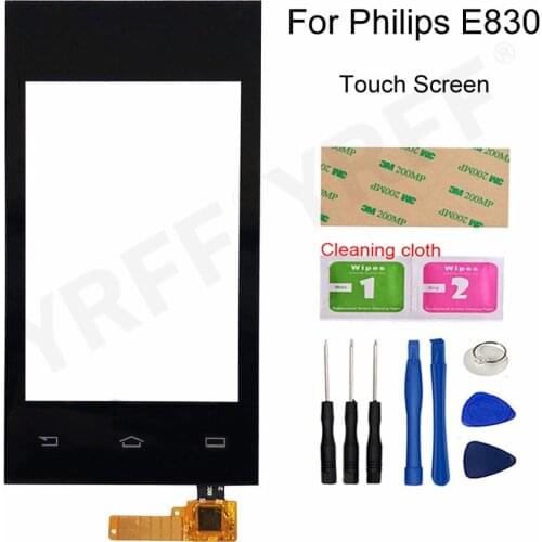 4.0'' Glass Touch Panel Screen For Philips E830 Touch Screen Digitizer Sensor Front Glass Panel Replacement Parts