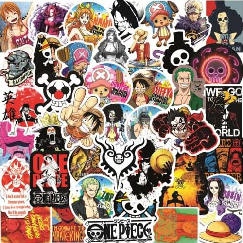 10/30/50PCS Anime One Piece Stickers Travel Luggage Guitar Fridge Laptop Waterproof Classic Toy Decals Sticker Fun for Kid Toys