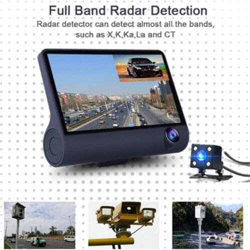 Newst!!3 In 1 Radar Car Dvr Gps Tracker 4.0 Inch 3 Way Cameras Video Recorder Radar Detector Dashcam Camcorder Russian Voice