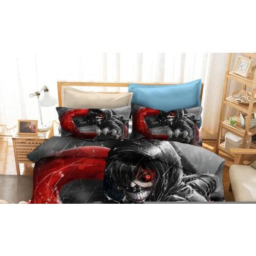 Japan Anime Tokyo Ghoul 3D Printed Bedding Set Duvet Covers Pillowcases Comforter Bedding Set Bedclothes Bed Linen