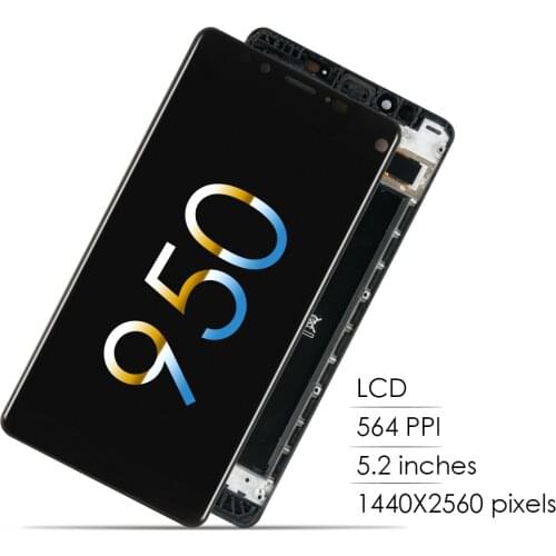Sinbeda AMOLED Single SIM 5.2" LCD For NOKIA Lumia 950 LCD Display Touch Screen Frame Digitizer For NOKIA Lumia 950 Display