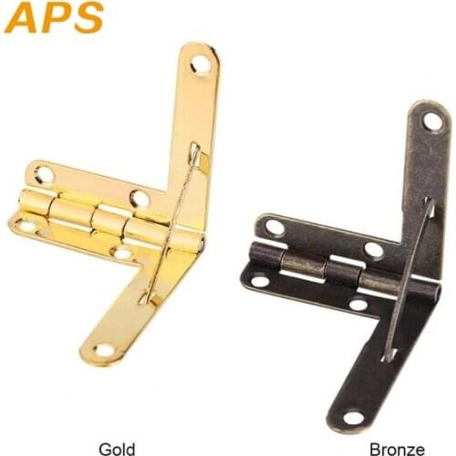 10pcs 30X33mm Angle Support Spring Hinge Lid 90 Degree Hinge for Antique Jewelry Gift Wine Case Watch Box Wood Lid Hardware