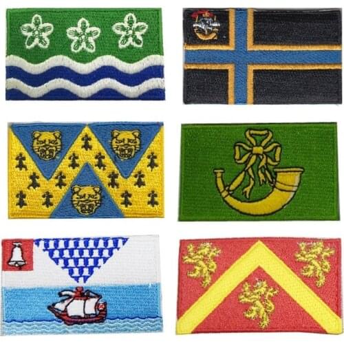 10pcs/lot Embroidery Patches Backpack Clothing Decoration Accessories Diy Iron Heat Transfer Applique State Flag