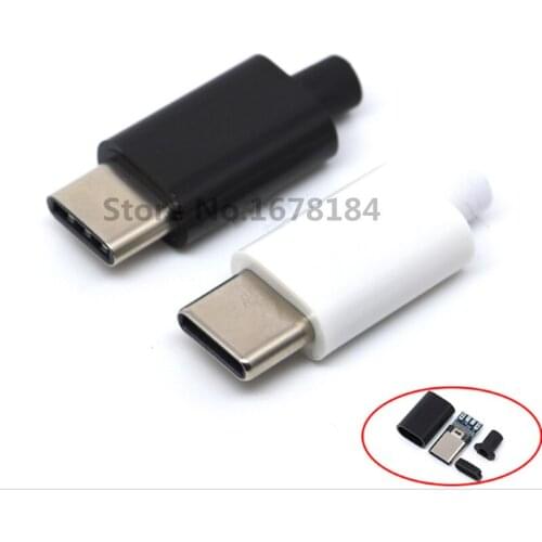 100pcs/lot Type C USB Male Plug 2.0 Male Connector with PCB Board Solder Wire Connector 4 IN 1