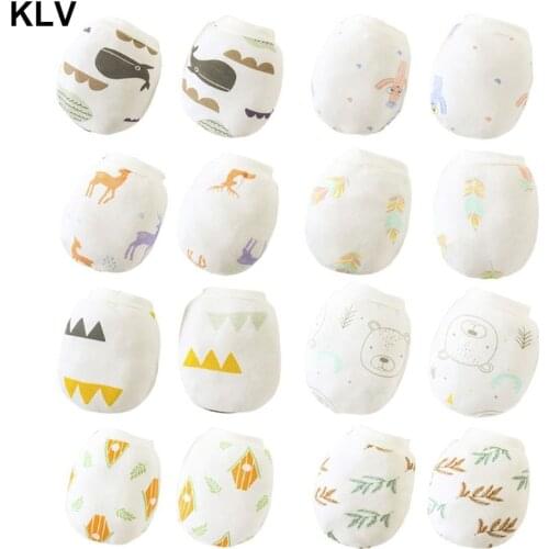 2 Pairs Baby Soft Cotton Cartoon Pattern Anti Scratching Gloves Newborn Protection Face Scratch Mittens Infant Handguard