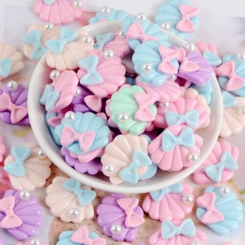 20Pcs/set Cute Flatback Resin Pearl Shell Cabochon for Scrapbooking Hairpin Accessories DIY Decor Home Crafts Party Favors