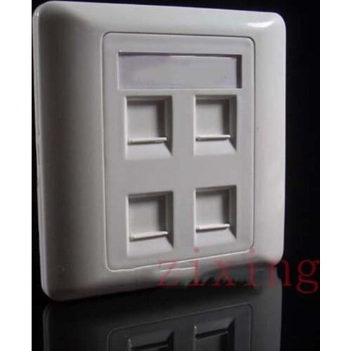 4 port Double RJ45 Wall Face Plate/Faceplate Network LAN Cat5e/6 + screws