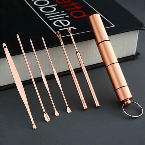 5/6Pc Stainless Steel Earpick Ear Cleaner Spoon Ear Care Cleaning Tool Ear Wax Removal Kit Ear Wax Remover Ear Wax Removal Tool