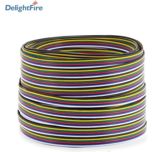 6pin Electrical Wire LED Strip Cable 22AWG 20AWG 18AWG Wire Electric Cable For 5050 RGB CCT RGBW+CW RGBW+WW LED Strip Light