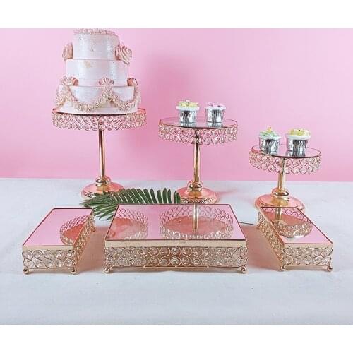 6pcs /lot Wedding Party cake stand set decorations Dessert Pedestal Party Display cake tray