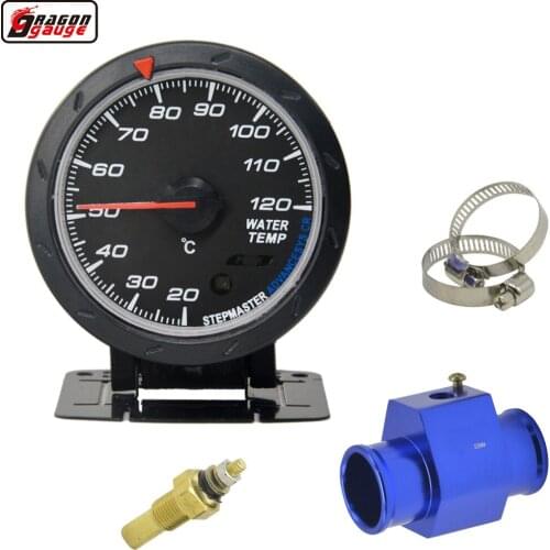 Dragon 60mm Black Pointer Auto Motorcycle Car Water Temp Gauge Temperature Meter White And Red Light Free Shipping