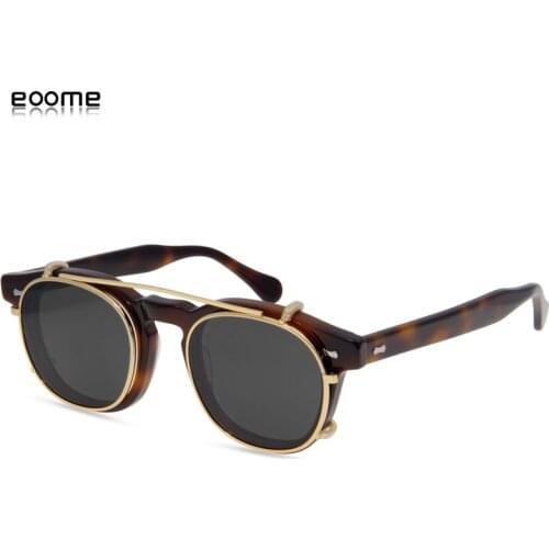 Eoome' Hand Made Vintage Design with Clip Lens Round Shape high quality UV400 New Models очки женские солнечные óculos de sol