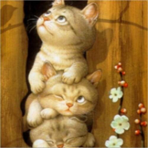 FQYL Press Pussy Cat Diamond Painting Decorating the Wall with Diamond Painting Picture Home Hotel Office Decoration Gift