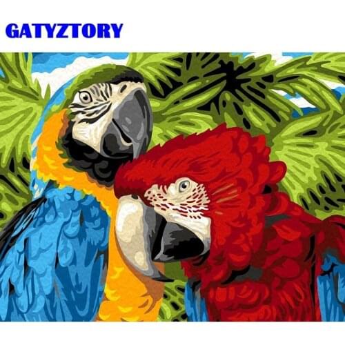 GATYZTORY Paint By Number Parrot Lion Drawing On Canvas Handpainted Painting Art Gift Diy Pictures By Number Animal Kits Home D