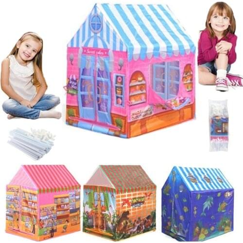 ZK20 Play Tent Portable Foldable Tipi Prince Folding Tent Children Boy Cubby Play House Kids Gifts Outdoor Toy Tents Castle