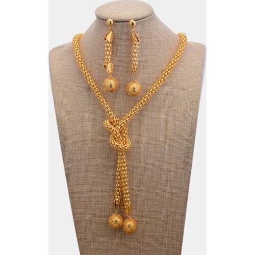 Indian Chokers Wedding Chain Jewelry Sets Gold Color Earrings For Women African/Dubai/Arab /Party Wife Gifts