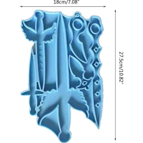Dagger Series Keychain Epoxy Resin Mold Pendant Ornaments Casting Silicone Mould DIY Crafts Jewelry Home Decoration Toole