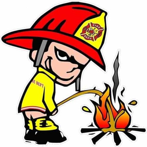 Creative Childrens Firefighter Pee Fire Extinguishing Car Sticker Pvc Personality Window Waterproof Decal Beautifully Decorated