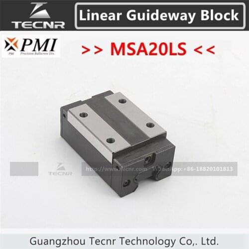 Taiwan PMI linear guideway slide carriage block MSA20LS slider for CO2 laser machine