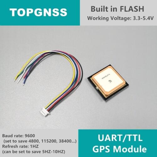 3.3-5V TTL UAR GPS Modue GN-701 GNSS Module Antenna Receiver , built-in FLASH,NMEA0183 TOPGNSS
