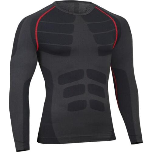 Men Fashion Fitness Body Shaper Compression Long Sleeve t-Shirt Elastic Quick Dry Bodybuilding Breathable Male Shirt