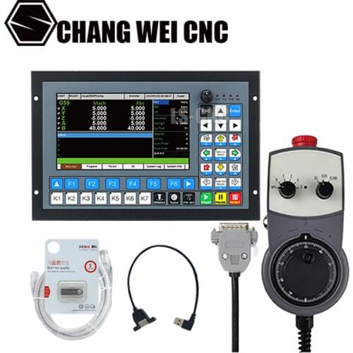 CNC offline controller DDCS-EXPERT newly upgraded 3/4/5 Axis 1MHz ATC G-Code Wifi + 5-axis handwheel + 2pcs 75W power supply