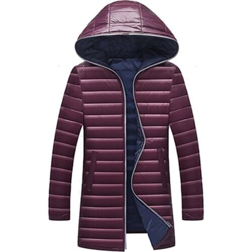 2020 New Clothing Down Winter Jackets Business Long Winter Coat Men Solid Fashion Overcoat Outerwear Warm