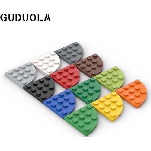 Guduola Plate 4x4 Round Corner 30565 Assembles Building Block Brick Parts Toy Gift for Kid 40pcs/LOT