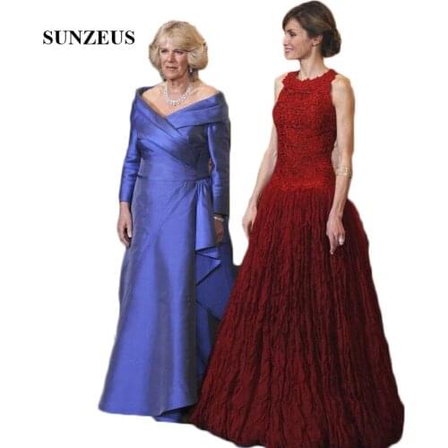 Long Sleeve Mother of the Bride Dresses 2019 Sweetheart Off the Shoulder Elegant Evening Gowns for Women Pleats Ruffles SMD86