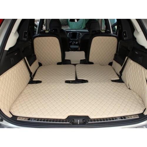 QIEKERETI leather car trunk mats for Volvo xc90 7seats 2010-2020 years cargo liner accessories interior boot