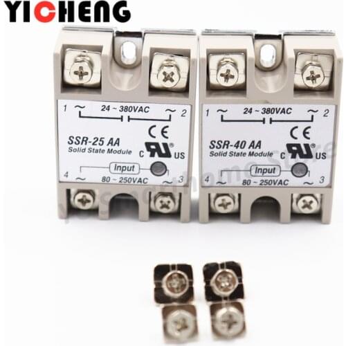 Voltage relay Single-phase solid state relay Transparent shell plastic cover shell Small solid rail radiator seat SSR-40AA 25AA