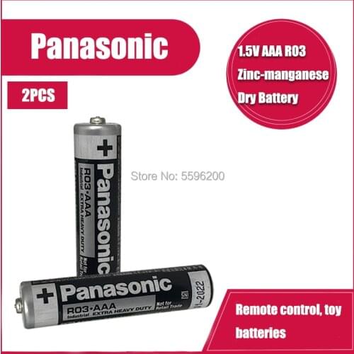 2pcs Panasonic R03 1.5V AAA Battery Alkaline Batteries No Mercury Dry Battery For Electric Toy Flashlight Clock Mouse