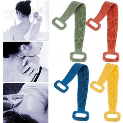 Silicone Body Scrubber Two-sided Scrubber Brushes Bath Towels Bathroom Peeling Body Massage Shower Extended Scrubber Skin Shower