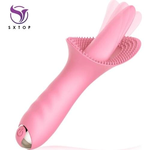 Rechargeable Tongue Massage 10 Speed Vibrating Quiet Clitoris Stimulator Sex Toys for Women