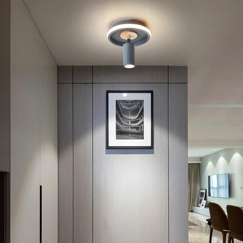 Modern Minimalist Led Aisle Ceiling Lamp for Living Room Background Wall Cloakroom Corridor Hallway Wooden and iron spotlight