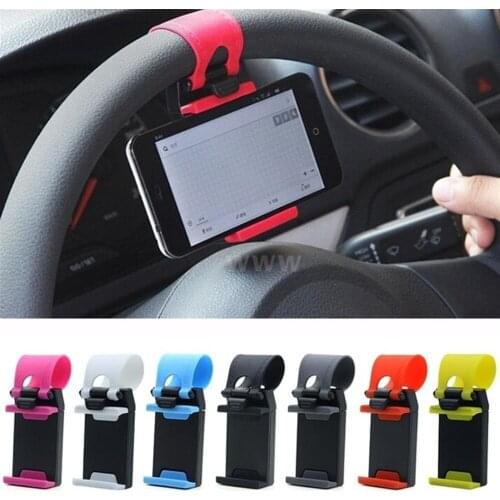 1PCs Car Phone Holder Car Steering Wheel Clip Mount Holder Stand for Mobile Phone GPS Bracket Car Styling Interior Accessories