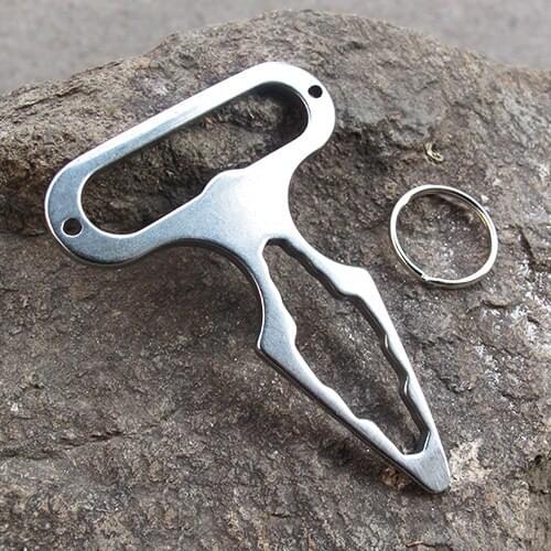 1pcs EDC Self-defense Spiked Defense Outdoor Multi Functional Combined Wrench Stainless Steel Bottle Opener Camping Tool