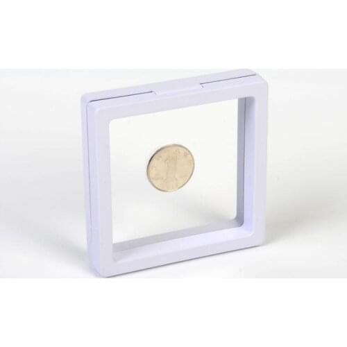 110*110*20mm Transparent PET Membrane box Holder Floating Display Case Earring Gems Ring Jewelry Suspension Packaging Box SN143