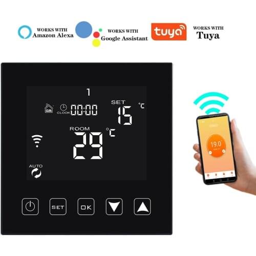 16A WiFi Smart Thermostat Electric Floor Heating App Control Temperature Controller Works with Echo Google Home